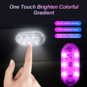 Lampe de lecture LED sans fil à capteur tactile pour voiture, multicolore, rechargeable par USB, mini lampe de toit intérieure, accessoire - Product Image 2