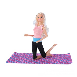 11 Inch Fresh Style Mini Yoga Outfit &amp; Yoga Mat for 1/6 30CM Dolls - Product Image 5