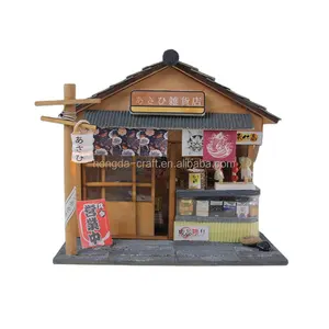 Grosir Miniatur Diy Model Rumah Boneka Kayu dengan Kit Model Toko Kelontong Jepang untuk Anak-anak