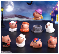Mini été plage ornement nouvelle Collection mignon dessin animé cadeau Animal Figure Halloween 3D Capybara poupée résine Figurine mystère sac