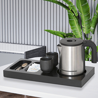 Plateau de luxe carré en ABS pour services hôteliers, plateau de service thé et café pour l'hôtellerie