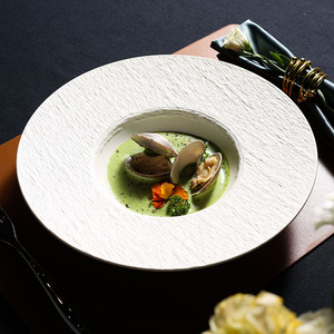 Vente en gros Nordic Assiette en porcelaine céramique blanche et noire Vaisselle Assiette à soupe italienne Plat à <span class=keywords><strong>caviar</strong></span> en vrac - Product Image 3