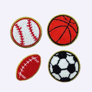 Patchs thermocollants en chenille à bordure dorée pailletée de 7,5 cm/3 pouces, lettres et chiffres pour football, basketball, baseball, softball, rugby - Product Image 2