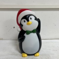 Figurine Lumineuse Personnalisable OEM ODM Père Noël Pingouin, Ornement de Noël Écologique, Décoration de Bureau et d'Étagère pour les Fêtes