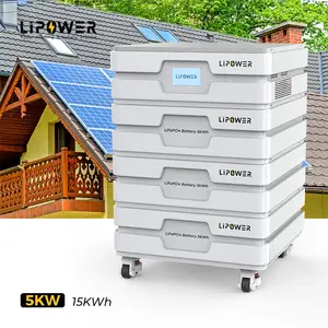 Lipower高電圧Essスタック太陽エネルギー貯蔵バッテリー5KWH10KWH 15KWH 48v Lifepo4ソーラーシステムバッテリースタッカブル