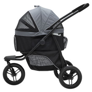 Cochecito para mascotas 3 en 1, sin cremallera, para perros y gatos, cochecito para correr, 3 ruedas con carro para perros desmontable para mascotas, color negro - Product Image 5