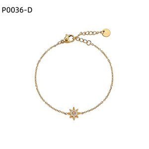 AMY AMY Star สร้อยข้อมือเงินเซอร์โคเนียโซ่ชุบเงินสำหรับผู้หญิงของขวัญเครื่องประดับสไตล์คลาสสิก P0036 - Product Image 2