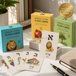 Juego de Tarjetas de Memoria del Alfabeto <span class=keywords><strong>Hebreo</strong></span> Bíblico, Papel de Arte de 350 g/m², Kit de Estudio de Idiomas de Varios Tamaños, 52 Tarjetas, Educación Judía, Marca Privada - Product Image 6