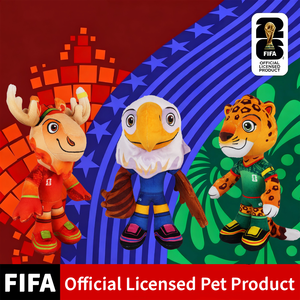 Giocattoli per Animali Domestici Ufficiali FIFA Coppa del Mondo 2026 USA <span class=keywords><strong>Canada</strong></span> Messico Mascotte IP Clutch Maple Zayu Giocattoli Morbidi in Peluche per Cani con Suono - Product Image 1