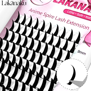 Lakanaku Mink Devil Comic Spire Pre Made Lash Fans Promade Fan Anime Spire Extensiones de pestañas Bandejas <span class=keywords><strong>Mega</strong></span> Premade Volume Fans - Product Image 1