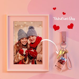 Llavero Personalizado de <span class=keywords><strong>Spotify</strong></span> con <span class=keywords><strong>Foto</strong></span> y Título de Canción, Llavero de Acrílico Personalizado para Parejas, Regalo de Boda y San Valentín - Product Image 3
