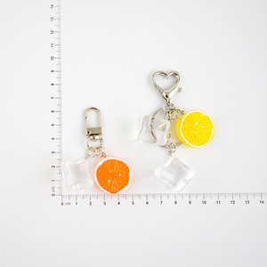 Pendentif porte-clés à la mode citron glaçon, porte-clés <span class=keywords><strong>de</strong></span> voiture exquis, décoration <span class=keywords><strong>de</strong></span> sac à dos unisexe - Product Image 3