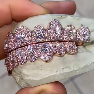 Personalizado Flawless Big Stones S925 Plata 10K Oro sólido D VVS Moissanite Lab <span class=keywords><strong>Diamond</strong></span> 100% Passed <span class=keywords><strong>Diamond</strong></span> <span class=keywords><strong>Tester</strong></span> Dientes Grillz - Product Image 4