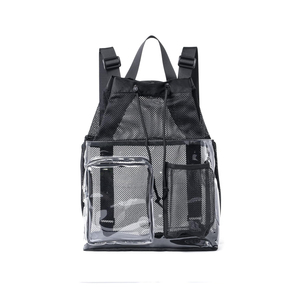 Rõ ràng lưới ba lô cho bãi biển bơi dây rút túi lưới cho thể thao ba lô trong suốt với tách ướt và khô - Product Image 1