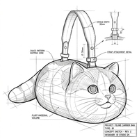 Sac fourre-tout à bandoulière en peluche XR Calico en forme de chat, jouet en peluche, rembourrage en polyester et coton PP, à partir de 14 ans, directement de l'usine