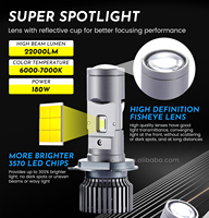 Diinii T1-H4 Mini projecteur LED super lumineux 100W 10000LM en aluminium, lentille de phare, ampoule bi-xénon pour voiture, étanche IP-67, haute vitesse