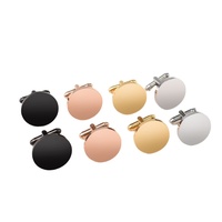 Boutons de manchette minimalistes pour hommes en acier inoxydable poli miroir, gravés au laser, vierges, cadeaux d'affaires