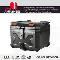 Boîte à bagages pour moto de grande capacité 45L en PP - Boîte arrière de moto durable et anti-poussière - Coffre de moto