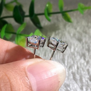 Tùy Chỉnh 925 Sterling Silver Square Công Chúa Cắt Cz Cubic Zirconia <span class=keywords><strong>Stud</strong></span> Earrings - Product Image 5