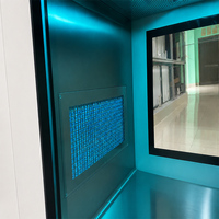 Boîtier de transfert électronique dynamique à double fenêtre pour salle blanche à flux laminaire, idéal pour hôpitaux et laboratoires