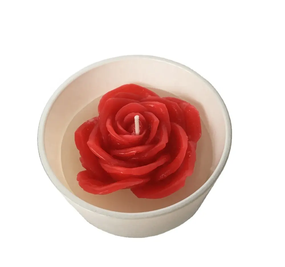 सुंदर गुलाब का फूल आकार मोमबत्ती गुलाब का फूल मोमबत्तियाँ