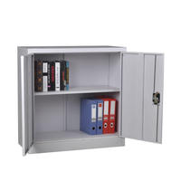 Archivador Metálico Moderno de Baja Altura con 2 Puertas y Estante para Oficina y Hogar