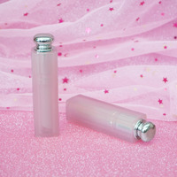 EN STOCK SANS QUANTITÉ MINIMALE DE COMMANDE Tubes de baume à lèvres cosmétique DIY transparents roses de 11,1 mm à remplissage direct, tubes de rouge à lèvres vides avec boîtiers ABS inclinés