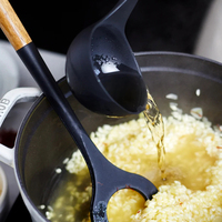 Set d'ustensiles de cuisine en silicone, poignées en bois Pinces à spatule en silicone Cuillère de cuisine pour ustensiles de cuisine antiadhésifs