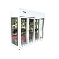 Réfrigérateur commercial à 4 portes vitrées pour fleurs, avec circulation d'air, pour la conservation des fleurs fraîches coupées des fleuristes