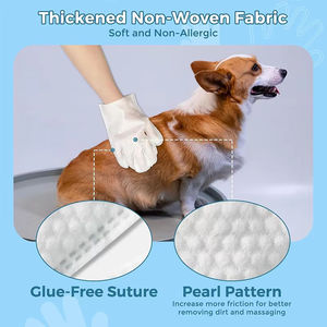Gants de toilettage et lingettes humides pour chiens et chats, formule végétale douce, sans rinçage, hypoallergéniques, avec logo personnalisé - Product Image 4