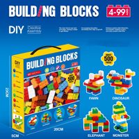 Juego de Bloques de Construcción de 500/1000 Piezas, Bloques de Plástico ABS para Construir, Bloques de Ensamblaje, Juguetes Educativos Tempranos, Juguetes Creativos de Bricolaje