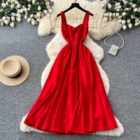 Robe longue décontractée jaune élégante sans manches pour femme WIWT, coupe trapèze, avec nœud décoratif au dos, taille haute, fluide, idéale pour le quotidien et les vacances