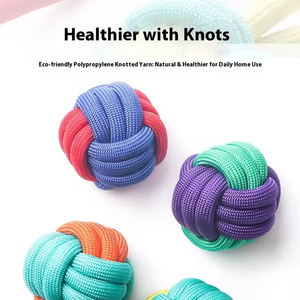 Balle pour animaux de compagnie directement de l'usine - Jouet à mâcher tissé en gros avec couleurs assorties pour la santé dentaire - Product Image 6