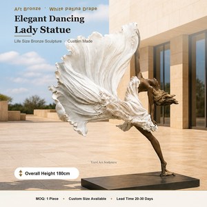 Levensgrote Decoratie Casting Bronzen Naakte Vrouw Standbeeld Lang Haar Dansen Dame Sculptuur - Product Image 5