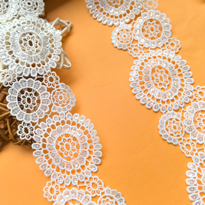 Nhà sản xuất mẫu miễn phí Polyester jacquard đám cưới không đàn hồi ren TRIM thêu với <span class=keywords><strong>sequin</strong></span> cho váy cưới - Product Image 5