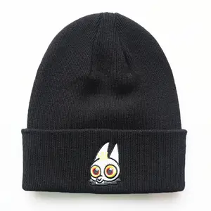 OME Lieferanten Einfarbige Strick mütze Winter Warme Herren Damen Mütze Hüte für Outdoor Custom ized Embroidered Logo Unisex