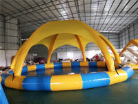 Grande piscine gonflable avec auvent pare-soleil, piscine gonflable extérieure pour les fêtes, les événements et les divertissements