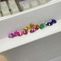 Pierres synthétiques ovales 5A de 5x7mm, 12 couleurs par lot, saphir corindon rose, rouge, bleu, jaune, vert, arc-en-ciel