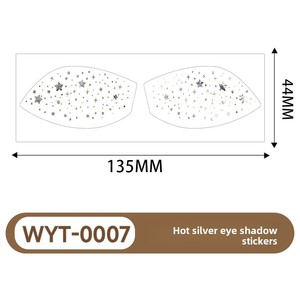 Parches de Maquillaje <span class=keywords><strong>con</strong></span> Purpurina Plateada, Adhesivos Holográficos para Párpados, <span class=keywords><strong>Tatuajes</strong></span> Temporales para Ojos, Purpurina Cosmética para Rostro - Product Image 5