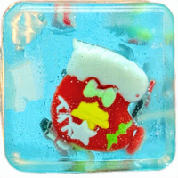 Cube de Noël en maltose transparent de 3,5 cm, cube anti-stress en TPR, mini jouet à presser pour soulager le stress avec logo personnalisé