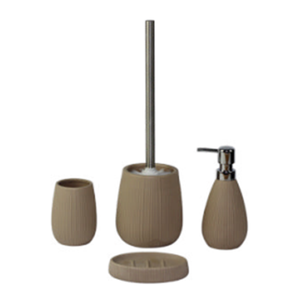 BX Bathroom <strong>Accessories</strong> Set 5 Pieces <strong>Ceramic</strong> and Bamboo <strong>Bath</strong> <strong>Accessory</strong> Complete Set - Product Image 4
