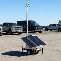Remolque Móvil Solar para CCTV con Control Remoto 4G/5G, Mástil Alto, Seguridad Fuera de la Red para Obras de Construcción