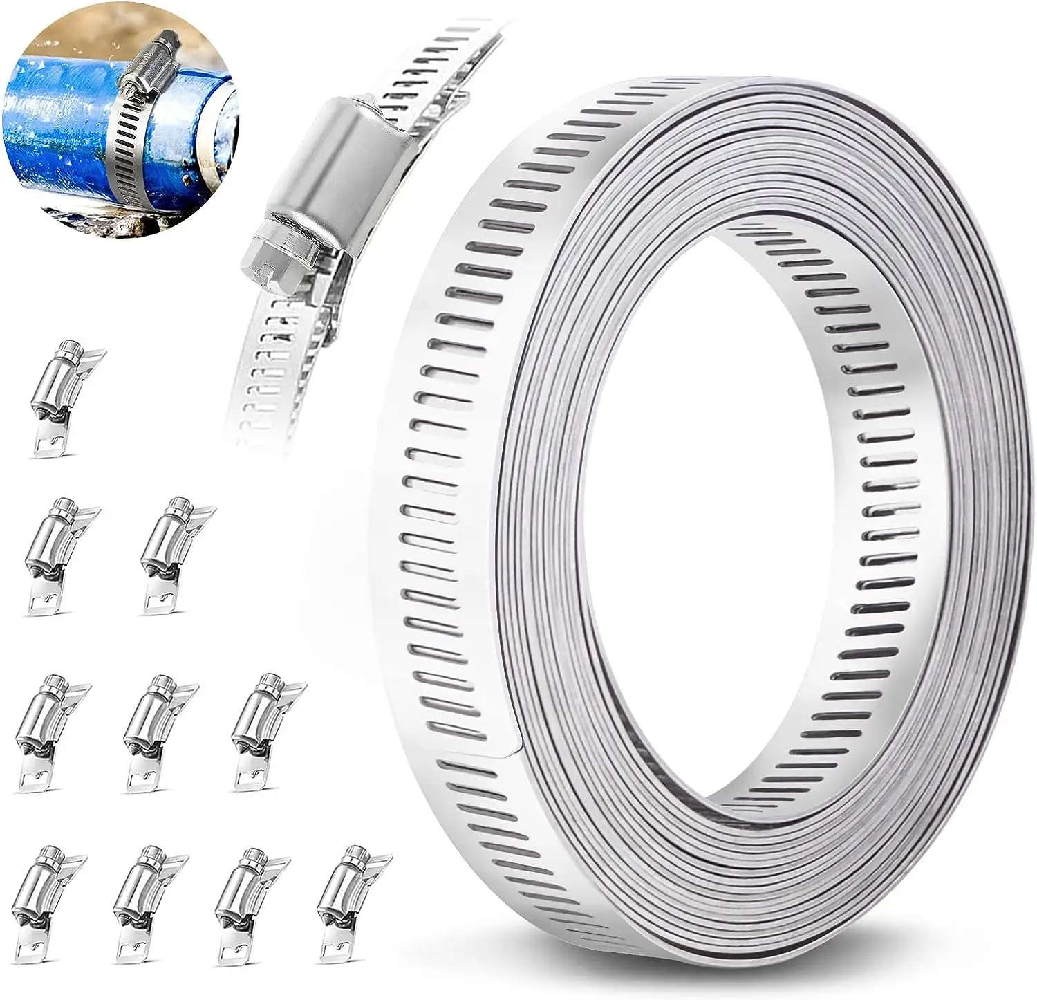 Ống kẹp thép không gỉ Trung Quốc nhà máy giá thép không gỉ nhanh chóng phát hành thủy lực Heavy Duty Ống kẹp