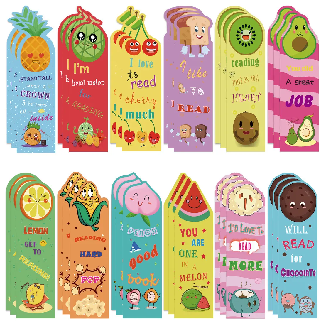 Hot Sale Promotional 30pcs/set Scratch and Sniff Sticker Paper Bookmark for Students Teens Food Lovers