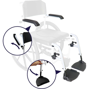 Silla de Ducha Autopropulsada, Silla de Ruedas Autopropulsada para Ducha con Inodoro, Negra KMINA K30031 - Product Image 1