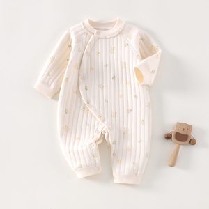 Tutina <span class=keywords><strong>per</strong></span> Neonati Kaka Bear in Cotone Primaverile e Autunnale, Manica Lunga, Morbida e Comoda, <span class=keywords><strong>per</strong></span> Neonati e Bambini, con Stampe Cartoon e Chiusura a Bottoni - Product Image 2