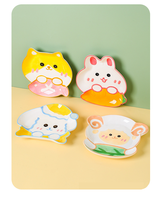 Ensemble de vaisselle quotidienne pour enfants, motif d'animaux de dessin animé mignon, lapin, chat, chien, mouton, bol en céramique, assiette, cuillère, maison