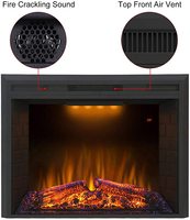 Luxstar 28 Garniture Insert Réaliste Cheminée Électrique Chauffage LED Top Light 3 Couleurs Installation Intégrée pour Usage Domestique Hôtel