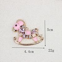 Pendentif Cheval Goutte d'Huile en Alliage de Zinc Électroplaqué avec Cristal, Breloque pour Grille d'Aération de Voiture et Rétroviseur, Accessoire de Sac Tendance pour Femme de Bureau
