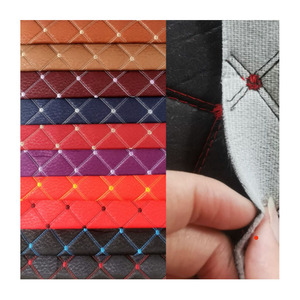 100% poliéster diamante costura seda costura Material bordado edredón tela para camión motocicleta triciclo asiento cubierta techo - Product Image 1